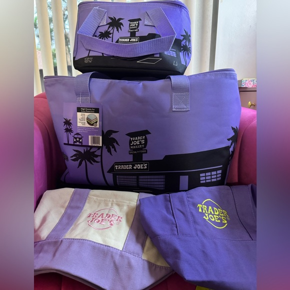 Trader Joe's Purple Tote Set - Picture 3 of 6